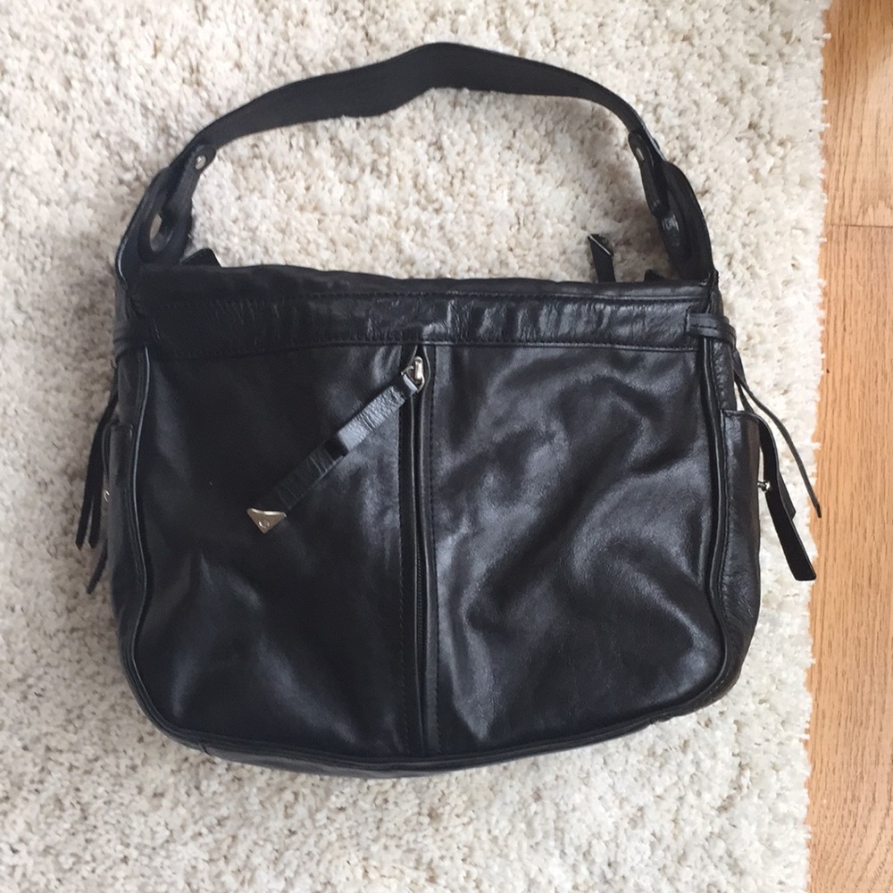 Francesco Biasia black leather hobo